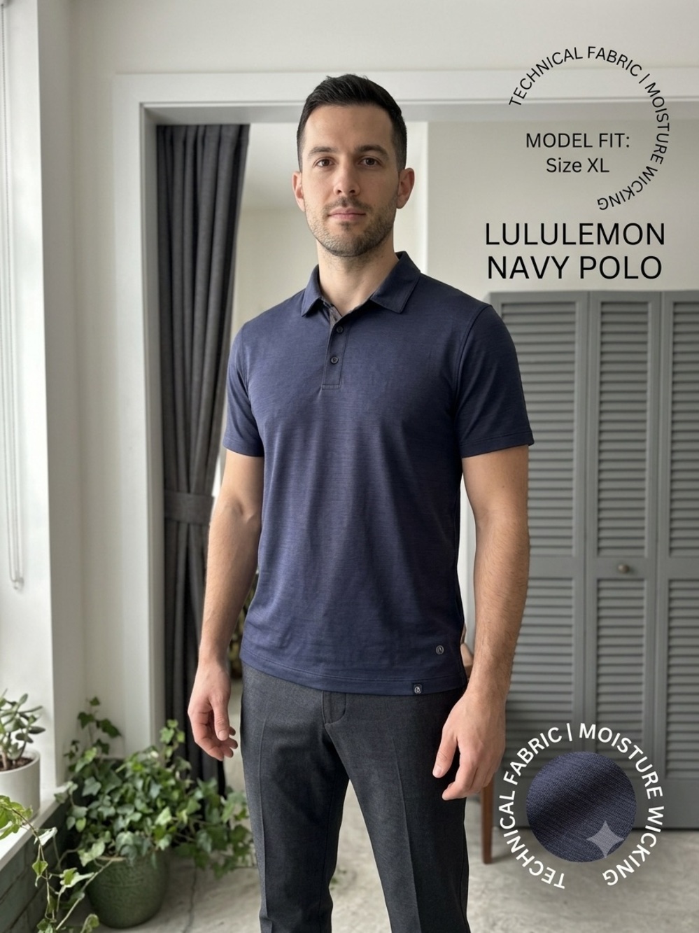 Lululemon Men’s Performance Polo Shirt - Size XL - Navy